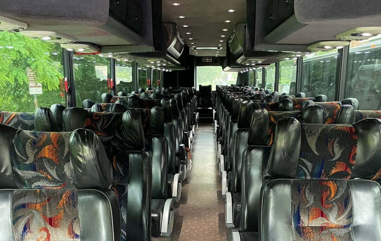 interior of coach bus